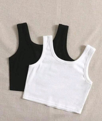 TUSI Casual Solid Women Black Top