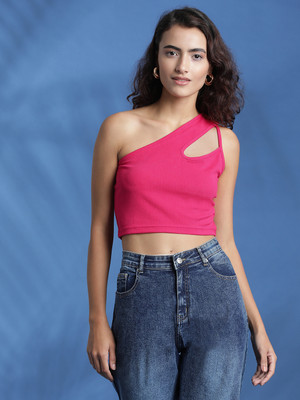 KOTTY Casual Solid Women Pink Top