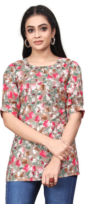 HEMANG FASHION Casual Printed Women Brown Top