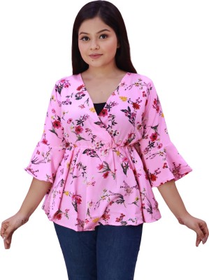 Louis World Casual Printed Women Pink Top