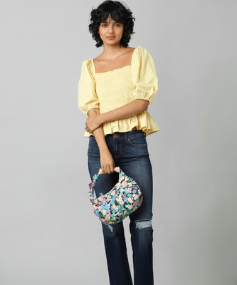 ONLY Casual Solid Women Yellow Top