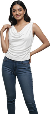 MADBORN CREATION Casual Solid Women White Top