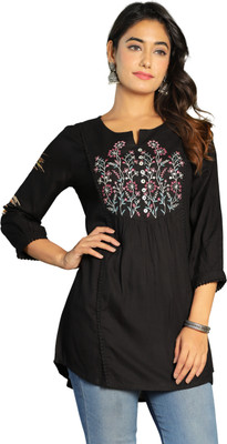 BM enterprises Party Printed Women Black Top