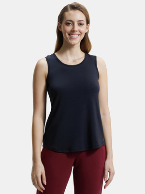 JOCKEY Casual Solid Women Black Top
