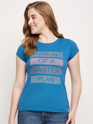 DUKE Casual Printed Women Blue Top