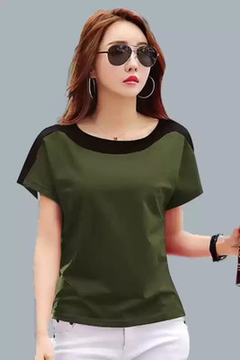 FabryKa Casual Color Block Women Green Top