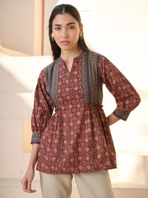 Stylum Casual Printed Women Maroon Top