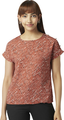 Annabelle by Pantaloons Casual Printed Women Orange Top