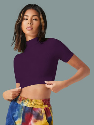 NAVYANKAA Casual Self Design Women Purple Top