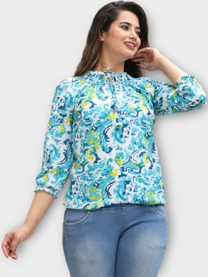 BM enterprises Casual Printed Women Blue Top