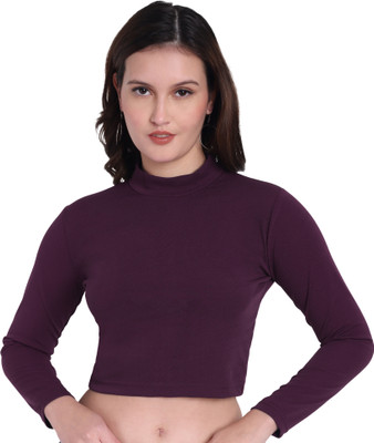 Fasska Casual Solid Women Purple Top