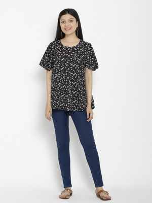 HOTSWAG Casual Printed Women Multicolor Top