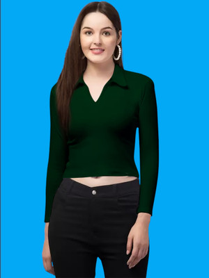 Maheshvi Casual Solid Women Green Top