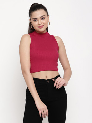 Sugathari Casual Solid Women Purple Top