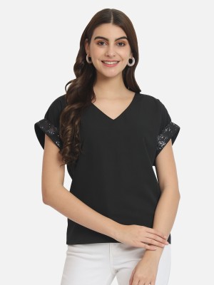 ALL WAYS YOU Casual Solid Women Black Top