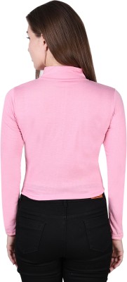 SAIOM Casual Solid Women Pink Top