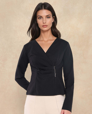 RAREISM Party Solid Women Black Top