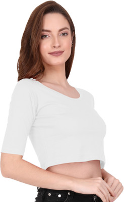 THE BLAZZE Casual Solid Women White Top