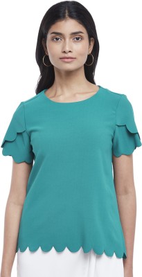 Honey By Pantaloons Casual Solid Women Green, Blue Top