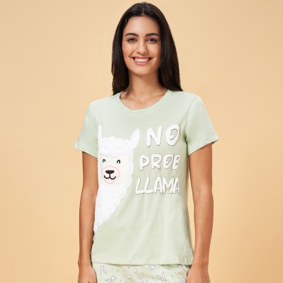 Dreamz by Pantaloons Casual Printed Women Light Green Top