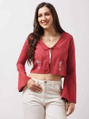 Globus Casual Solid Women Red Top