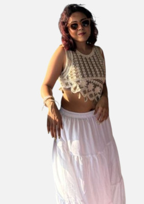 Emprace Casual Solid Women White Top