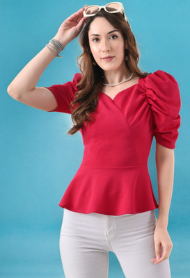 METRONAUT Casual Self Design Women Pink Top