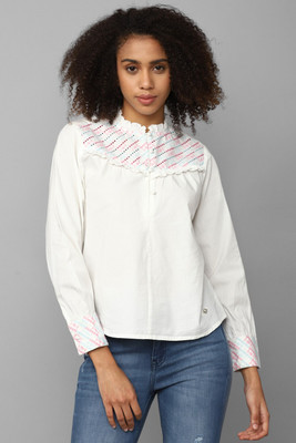 Allen Solly Casual Self Design Women White Top