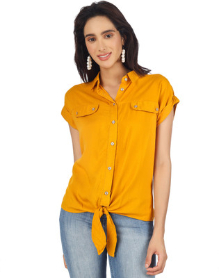 Krisha Collection Casual Solid Women Yellow Top