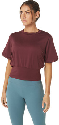 Asics Casual Solid Women Maroon Top