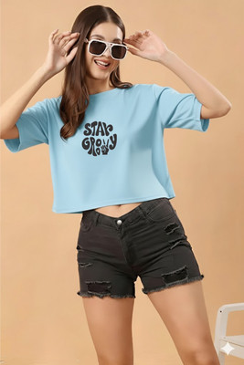 FURRR Casual Self Design Women Blue Top