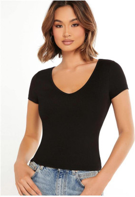 INNAYARA DIVIRTA Casual Solid Women Black Top