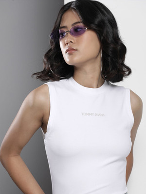 TOMMY HILFIGER Casual Printed Women White Top