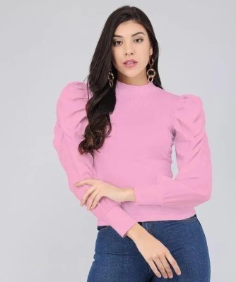 Fashion Passion India Casual Solid Women Pink Top