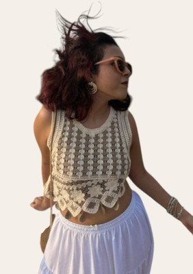 Emprace Casual Floral Print Women White Top