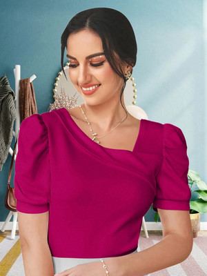 Maheshvi Casual Solid Women Pink Top