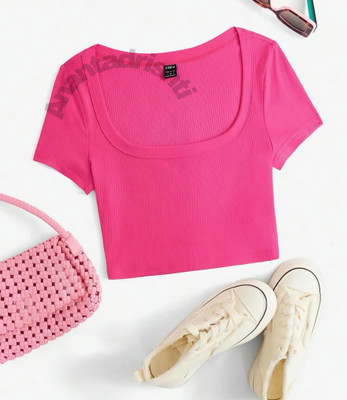 ANANTDRISHTI Casual Solid Women Pink Top