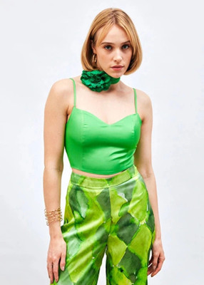Gaiia Casual Solid Women Green Top