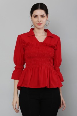 KG FASHION Casual Solid Women Red Top