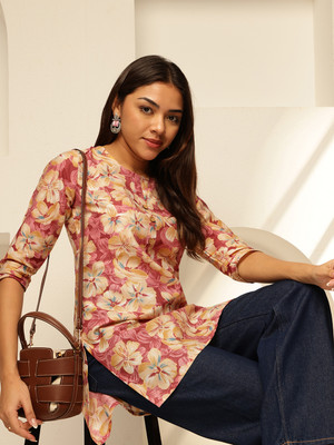 Janakdulari fashion Party Printed Women Pink Top