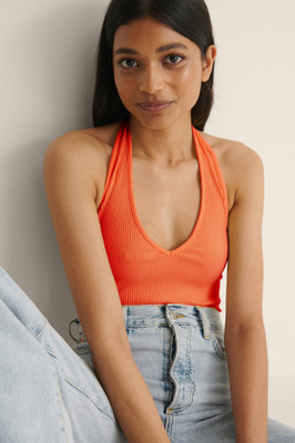 Redamancii Casual Self Design Women Orange Top