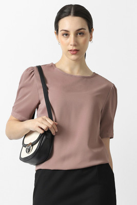 VAN HEUSEN Formal Solid Women Pink Top