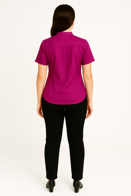 Manchita Fashion Casual Solid Women Purple Top