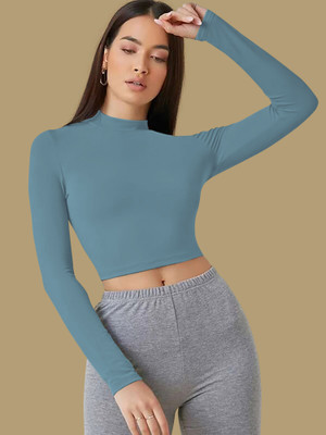 Kashonaa Casual Solid Women Light Green Top