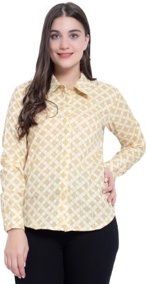 Nksa Fashion Women Solid Casual Yellow, White Shirt