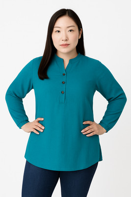 RK Designers Formal Solid Women Green Top