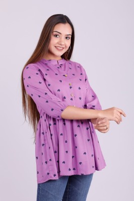 Henbane Casual Printed Women Purple Top