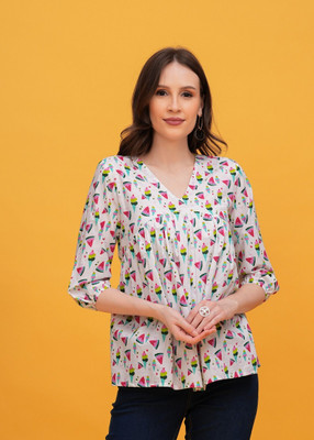 maapa Casual Printed Women White Top