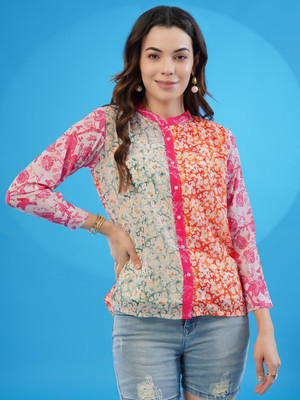 Youthnic Casual Floral Print Women Pink Top