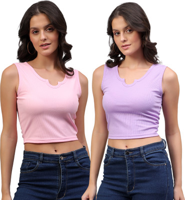 FASHA Casual Self Design Women Purple, Pink Top